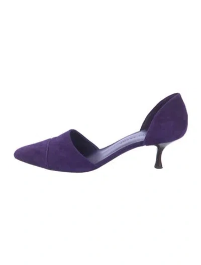 Pre-owned Jenni Kayne Suede D'orsay Pumps In Purple