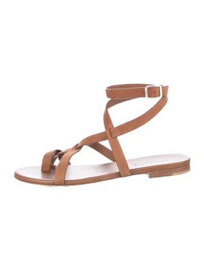Pre-owned Jenni Kayne Suede Flats In Brown