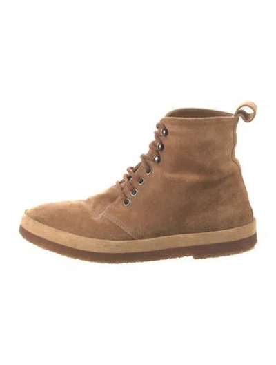 Pre-owned Jenni Kayne Suede Lace-up Boots In Brown