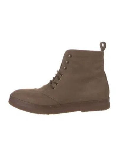 Pre-owned Jenni Kayne Suede Lace-up Boots In Brown