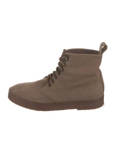 Pre-owned Jenni Kayne Suede Lace-up Boots In Brown