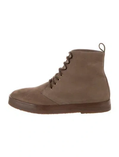 Pre-owned Jenni Kayne Suede Lace-up Boots In Brown