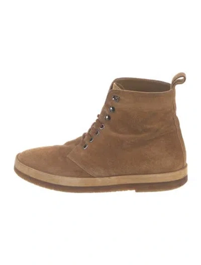 Pre-owned Jenni Kayne Suede Lace-up Boots In Brown