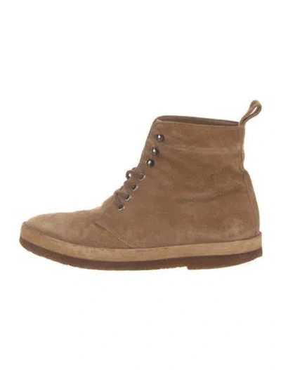 Pre-owned Jenni Kayne Suede Lace-up Boots In Neutrals