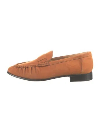 Pre-owned Jenni Kayne Suede Loafers In Brown/orange