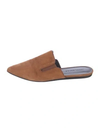 Pre-owned Jenni Kayne Suede Mules In Brown