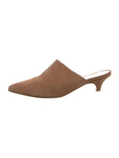 Pre-owned Jenni Kayne Suede Mules In Brown