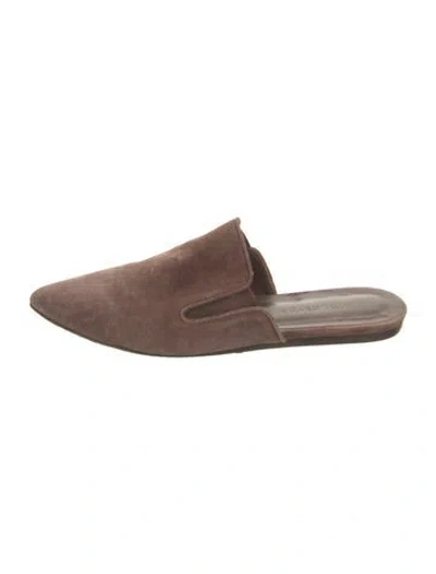 Pre-owned Jenni Kayne Suede Mules In Brown