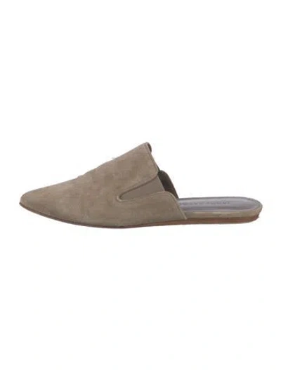 Pre-owned Jenni Kayne Suede Mules In Neutral