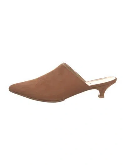 Pre-owned Jenni Kayne Suede Mules In Neutral