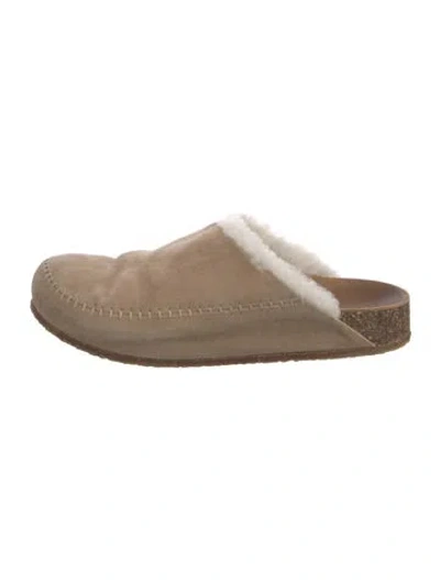 Pre-owned Jenni Kayne Suede Mules In Neutral