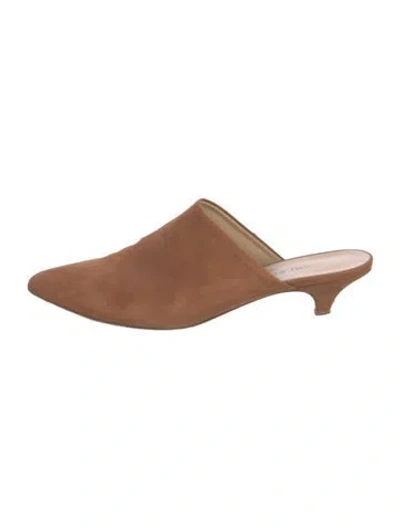 Pre-owned Jenni Kayne Suede Mules In Neutral
