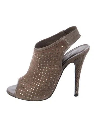 Pre-owned Jenni Kayne Suede Patterned Slingback Pumps In Neutrals