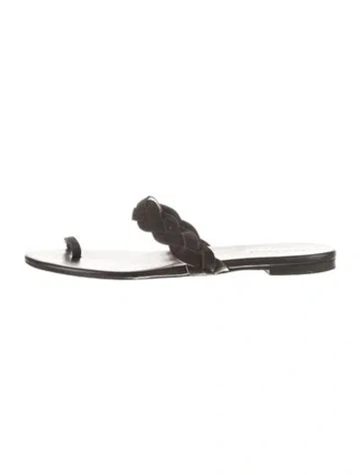 Pre-owned Jenni Kayne Suede Slides In Black