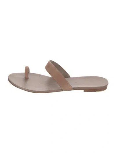 Pre-owned Jenni Kayne Suede Slides In Brown
