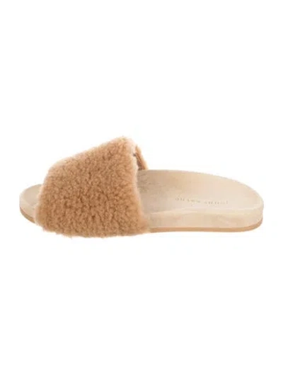 Pre-owned Jenni Kayne Suede Slides In Brown