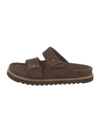 Pre-owned Jenni Kayne Suede Slides In Brown
