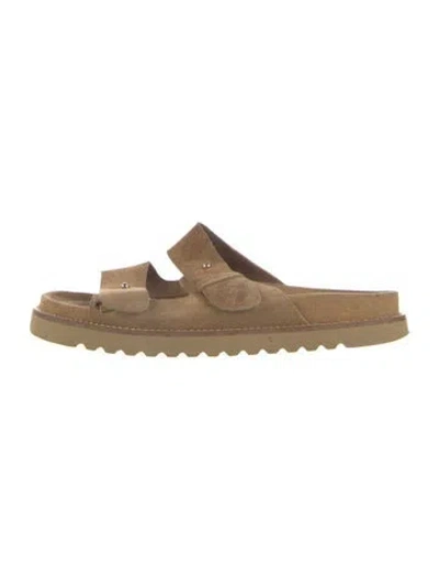 Pre-owned Jenni Kayne Suede Slides In Neutral