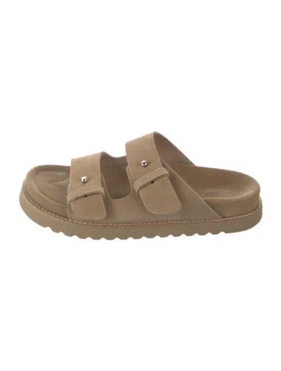 Pre-owned Jenni Kayne Suede Slides In Neutral
