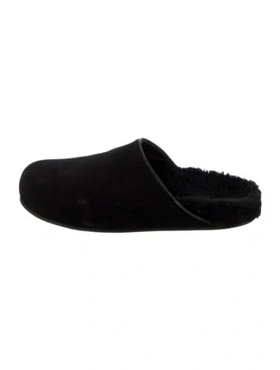 Pre-owned Jenni Kayne Suede Slippers In Black