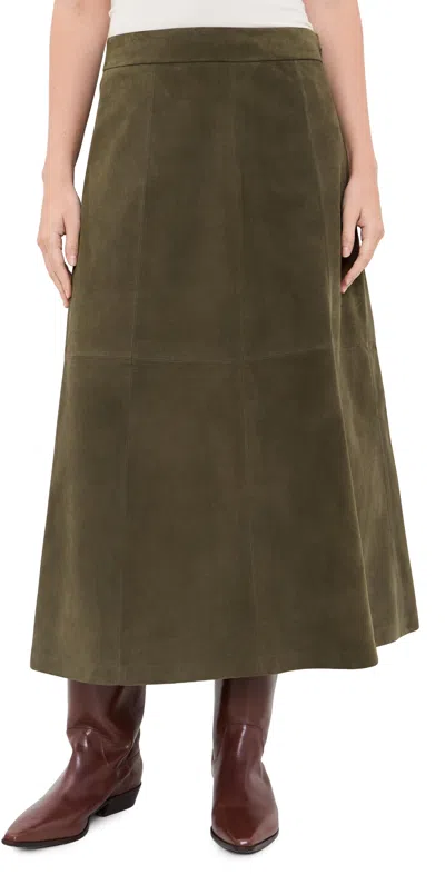 Jenni Kayne Suede Wolfe Skirt In Green