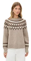 Jenni Kayne Thatcher Alpaca Crewneck Sweater Taupe In Gray