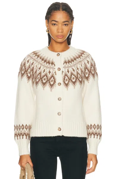 Jenni Kayne Thatcher Crewneck Cardigan In White