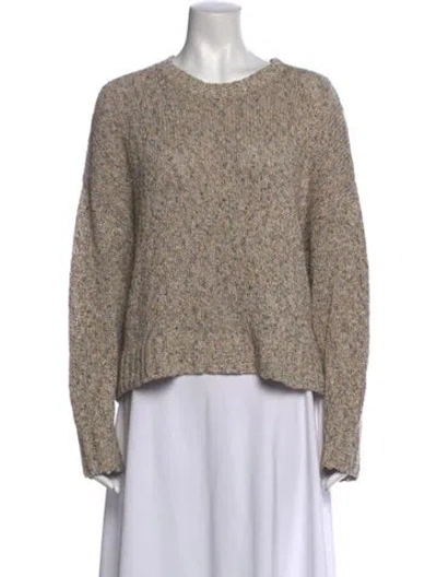 Pre-owned Jenni Kayne Tweed Pattern Crew Neck Sweater In Neutrals