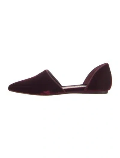 Pre-owned Jenni Kayne Velvet D'orsay Flats In Burgundy