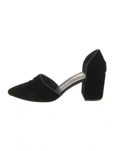 Pre-owned Jenni Kayne Velvet D'orsay Pumps In Black
