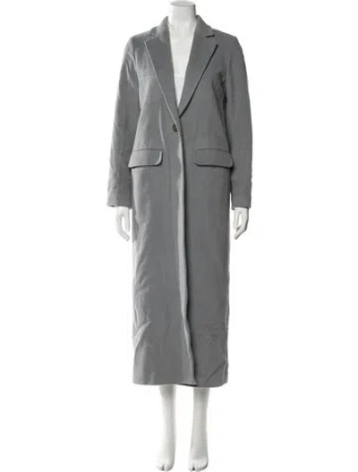 Pre-owned Jenni Kayne Virgin Wool Trench Coat In Blue