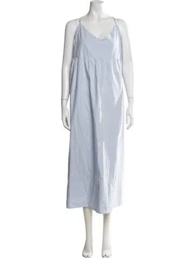 Pre-owned Jenni Kayne V-neck Long Dress In Blue