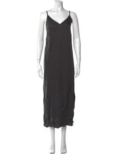 Pre-owned Jenni Kayne V-neck Long Dress In Gray