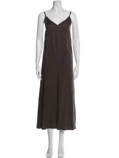Pre-owned Jenni Kayne V-neck Long Dress In Green