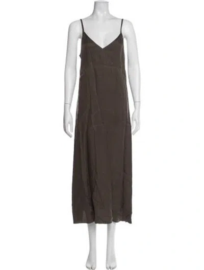 Pre-owned Jenni Kayne V-neck Long Dress In Green