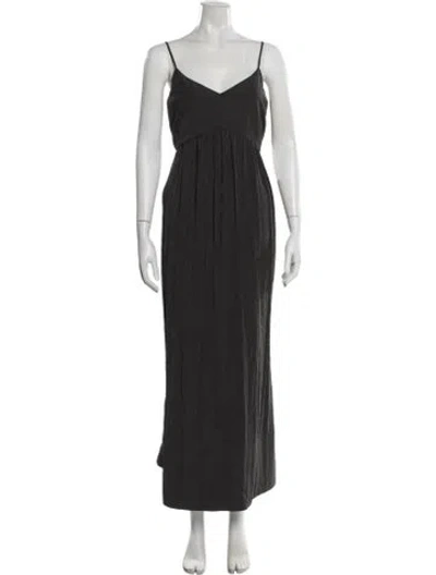 Pre-owned Jenni Kayne V-neck Long Dress In Grey