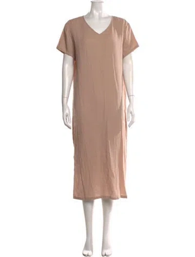 Pre-owned Jenni Kayne V-neck Long Dress In Neutral