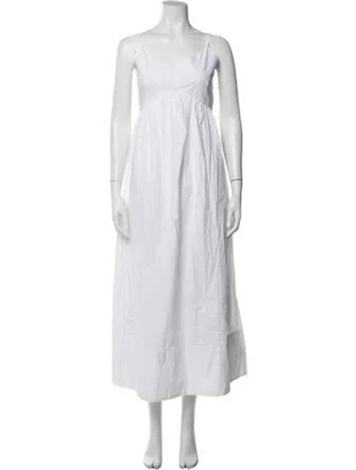 Pre-owned Jenni Kayne V-neck Long Dress In Neutrals