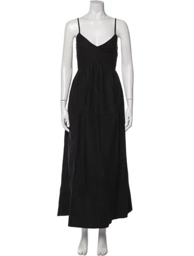 Pre-owned Jenni Kayne V-neck Long Dress W/ Tags In Black