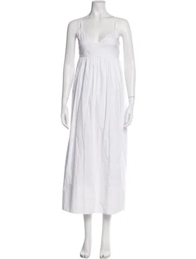 Pre-owned Jenni Kayne V-neck Long Dress In White