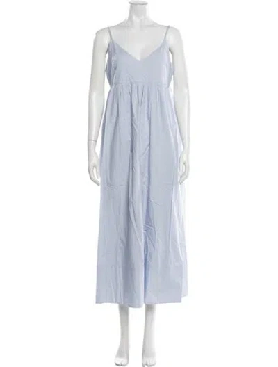 Pre-owned Jenni Kayne V-neck Midi Length Dress In Blue