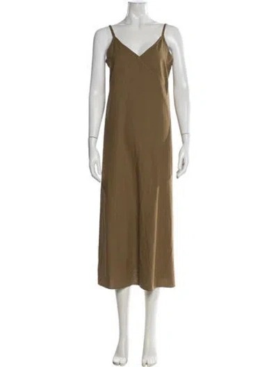 Pre-owned Jenni Kayne V-neck Midi Length Dress In Neutral