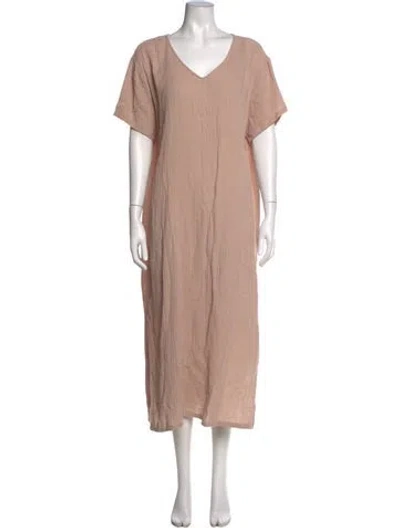 Pre-owned Jenni Kayne V-neck Midi Length Dress In Pink
