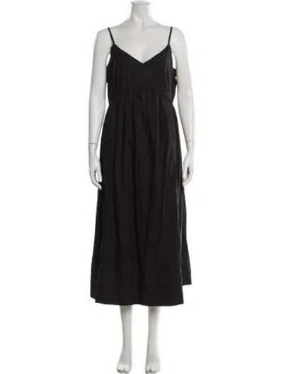 Pre-owned Jenni Kayne V-neck Midi Length Dress W/ Tags In Black