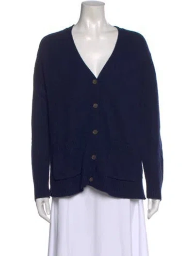 Pre-owned Jenni Kayne V-neck Sweater In Blue