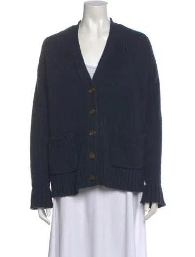 Pre-owned Jenni Kayne V-neck Sweater In Blue