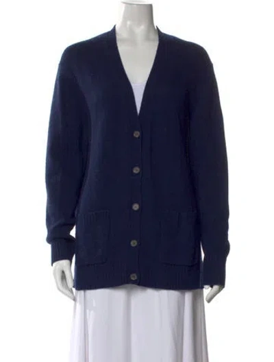 Pre-owned Jenni Kayne V-neck Sweater In Blue