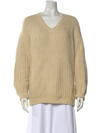 Pre-owned Jenni Kayne V-neck Sweater In Neutrals