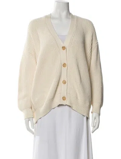 Pre-owned Jenni Kayne V-neck Sweater In Neutrals/white