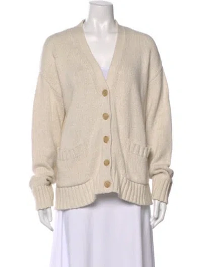Pre-owned Jenni Kayne V-neck Sweater In White
